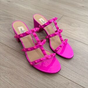 Valentino pink rockstud heeled sandals